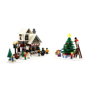 White Acrylic Display Base Compatible with LEGO® Winter Village Toy Shop 10199 & 10249 - Set Not Included