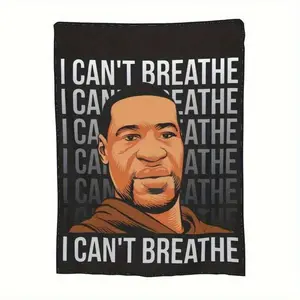 "George Floyd 'I Can't Breathe' Memorial Throw Blanket - Ultra-Soft Black Lives Matter Flannel Blanket, Social Justice Design, Machine Washable, Bed & Sofa Decor, Spiritual Gift, Novelty Blanket,Special Occasion Ideal Gift.
