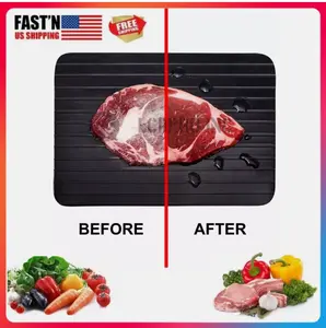 Fast Defrosting Tray Rapid Thawing Board Safe Defrost Meat Frozen Food Plate US