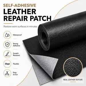20x54 Inch Self-Adhesive Leather Patch – Waterproof PVC Upholstery Repair Fabric – Cuttable Vinyl Sticker for Sofas, Car Seats & Office Chairs – Heavy Duty Peel & Stick Cover for Scratches, Tears & Burns – Easy Application