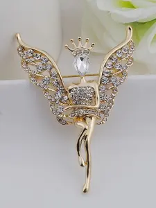 Gymnastics Girl Flower Dancer Crystal Brooches, Angel Pin, Elegant Accessory for Dance, Perfect Gift for Gymnasts, Fashion Accessory