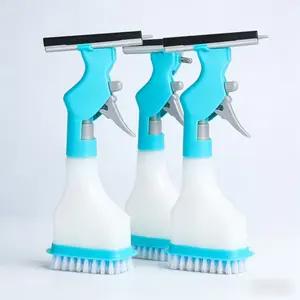 4-in-1 Window Cleaning Tool Set 3PCS Spray Wipe Squeegee & Scrub All-in-One Glass Cleaner for Windows Mirrors Shower Door No Streak Easy Clean Home Cleaning Tool