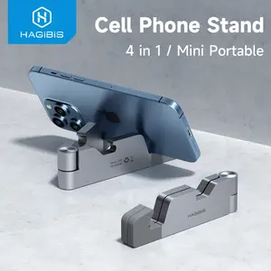 Hagibis Foldable Cell Phone Stand Adjustable Portable Metal Desk Mobile Phone Dock Holder Multifunction 4 in 1 Creative bottle opener for iPhone 16/15 Pro SE 8 7 Samsung Galaxy S20 Xiaomi Huawei Mate Pro Oneplus Note 10/20 Vivo iPad