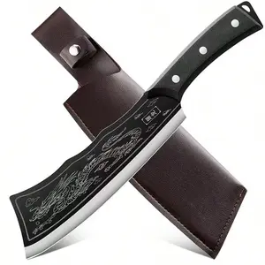 8-inch stainless steel practical slaughterhouse knife, meat slicer, kitchen knife, professional handcrafted household kitchen boneless slaughterhouse knife, chef's meat slicer