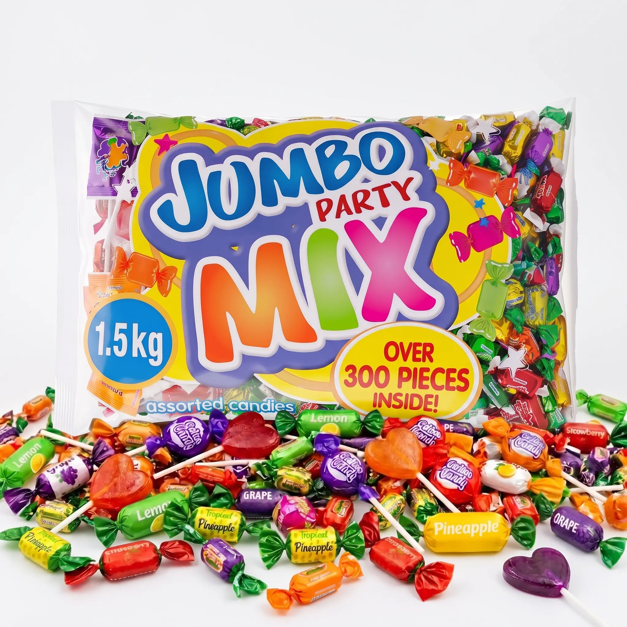 Assorted Individually Wrapped Candies – 3.3 lb Bulk Candy Mix; a large assortment perfect for piñatas, Halloween treats, Christmas, holidays, birthdays, office settings, gifts, and party packs.