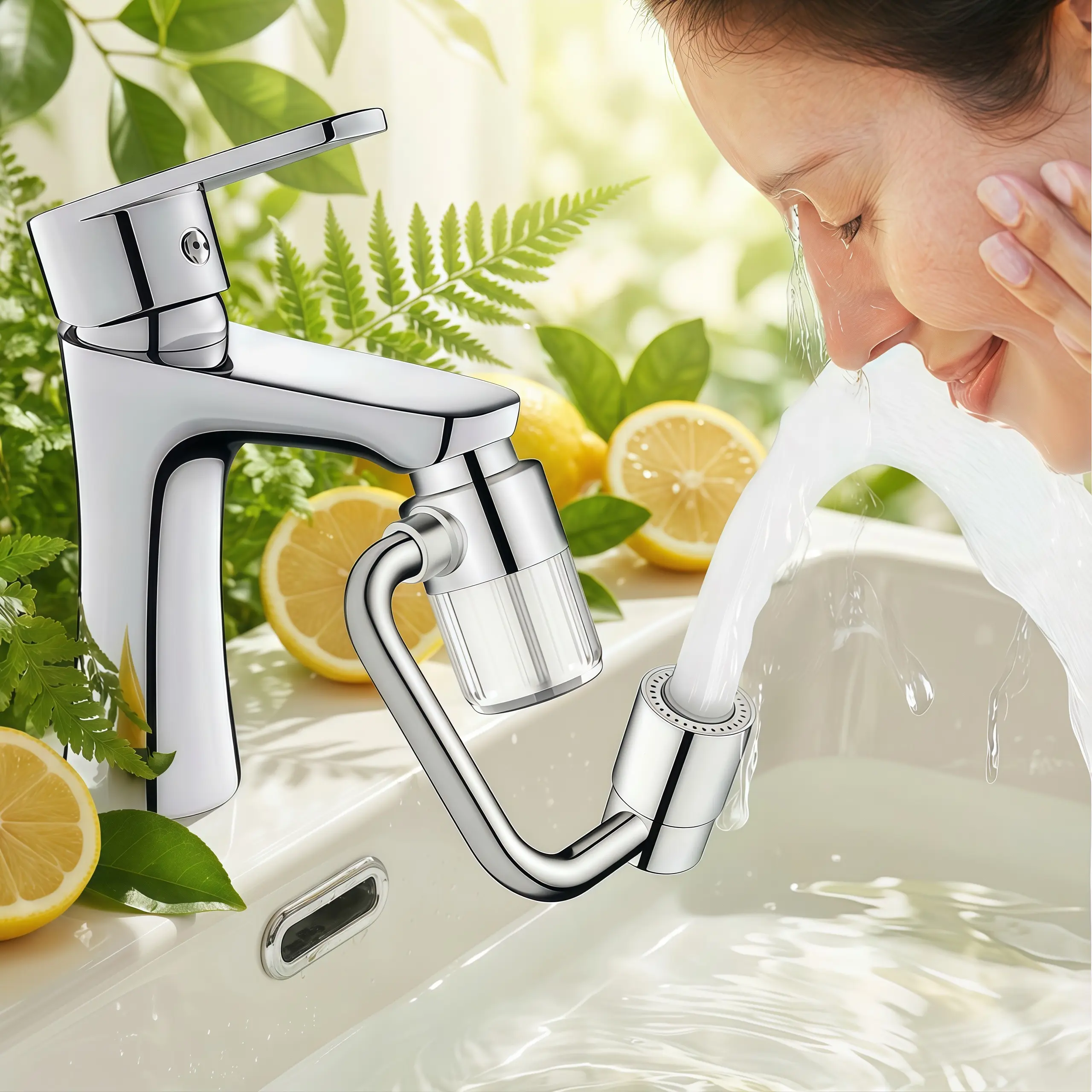 Rotatable Faucet Aerator Extension Cartridges 1440° 2-Mode Swivel for Bathroom Kitchen Chlorine Reduction Skin Face Eye Wash Connector Taps Thanksgiving decor Black Friday Cyber Monday Christmas gifts - Waterfaucet