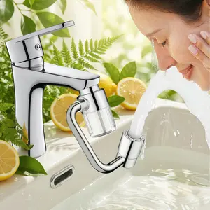 Rotatable Faucet Aerator Extension Cartridges 1440° 2-Mode Swivel for Bathroom Kitchen Chlorine Reduction Skin Face Eye Wash Connector Taps Thanksgiving decor Black Friday Cyber Monday Christmas gifts - Waterfaucet
