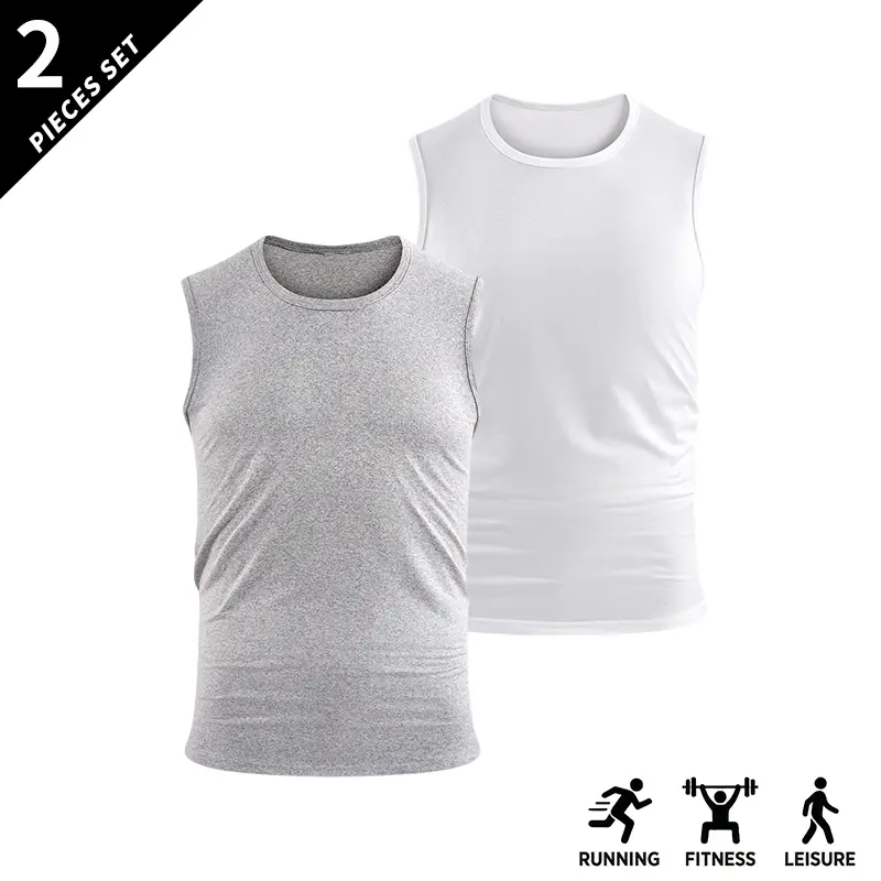 4-pack men’s athletic breathable lightweight sleeveless tank tops, loose fit; quick-dry crew neck sleeveless top; men’s sleeveless shirt/top for gym training. 4-pack men’s athletic breathable lightweight sleeveless tank tops, loose fit; quick-dry crew neck sleeveless top; men’s sleeveless shirt/top for gym training.