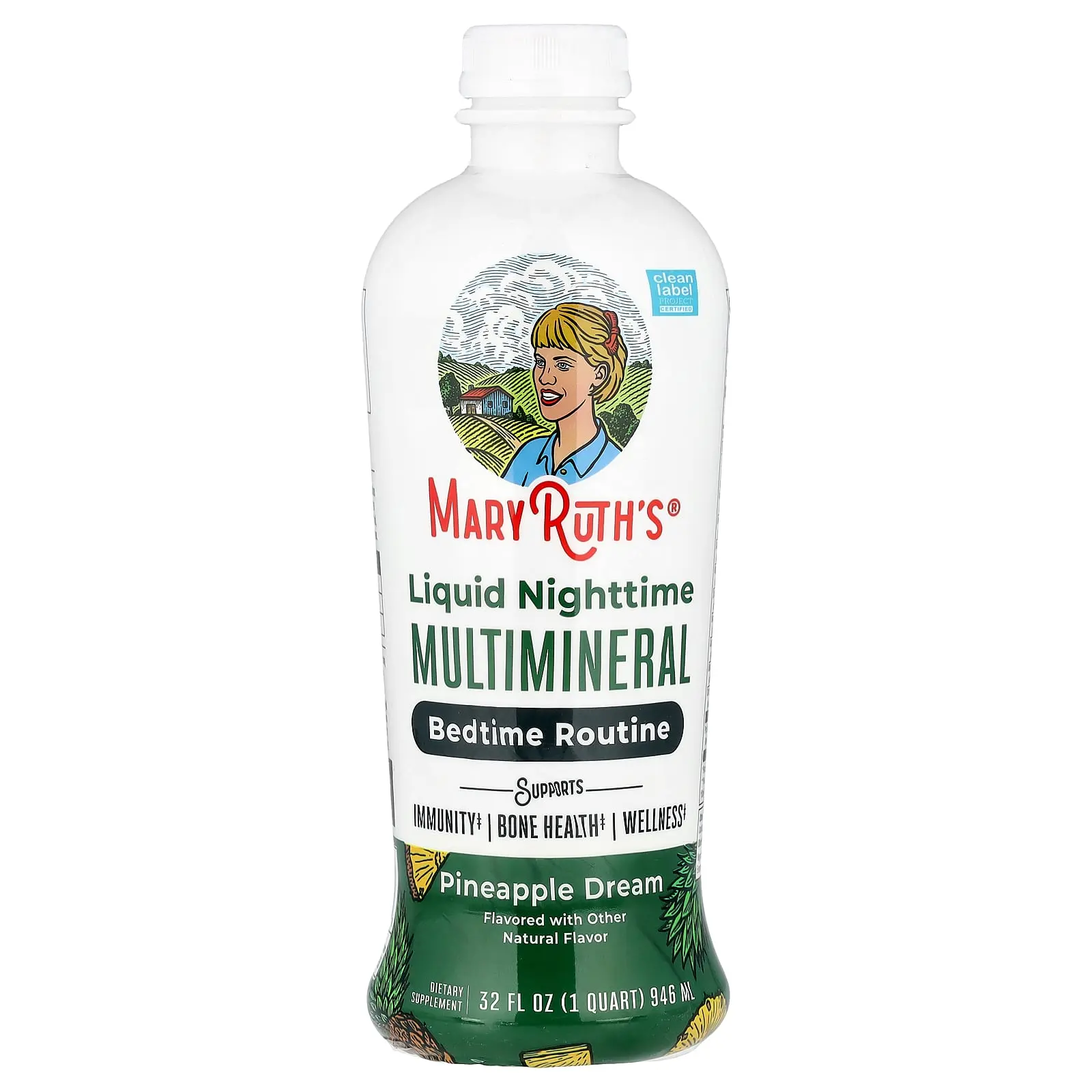 MaryRuth's Liquid Nighttime Multimineral, Pineapple Dream, 32 fl oz (946 ml)