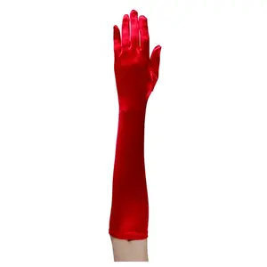 Elbow Length Red Gloves