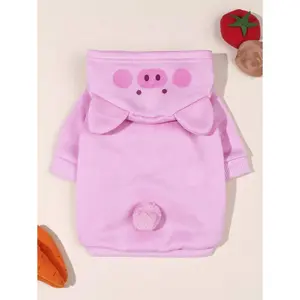 1pc Pig Costume Hooded Sweatshirt Outfit For Dogs And Cats
