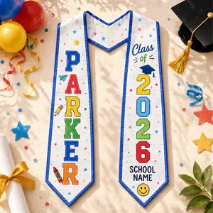 Personalized Class of 2026 Stole, Custom Preschool Kindergarten Graduation Sash , Preschool Graduation Stole, School Name Graduation