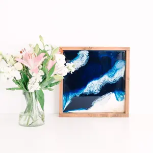 Ocean Themed Wood Serving Tray, Handmade Large Charcuterie Board Plates Wooden