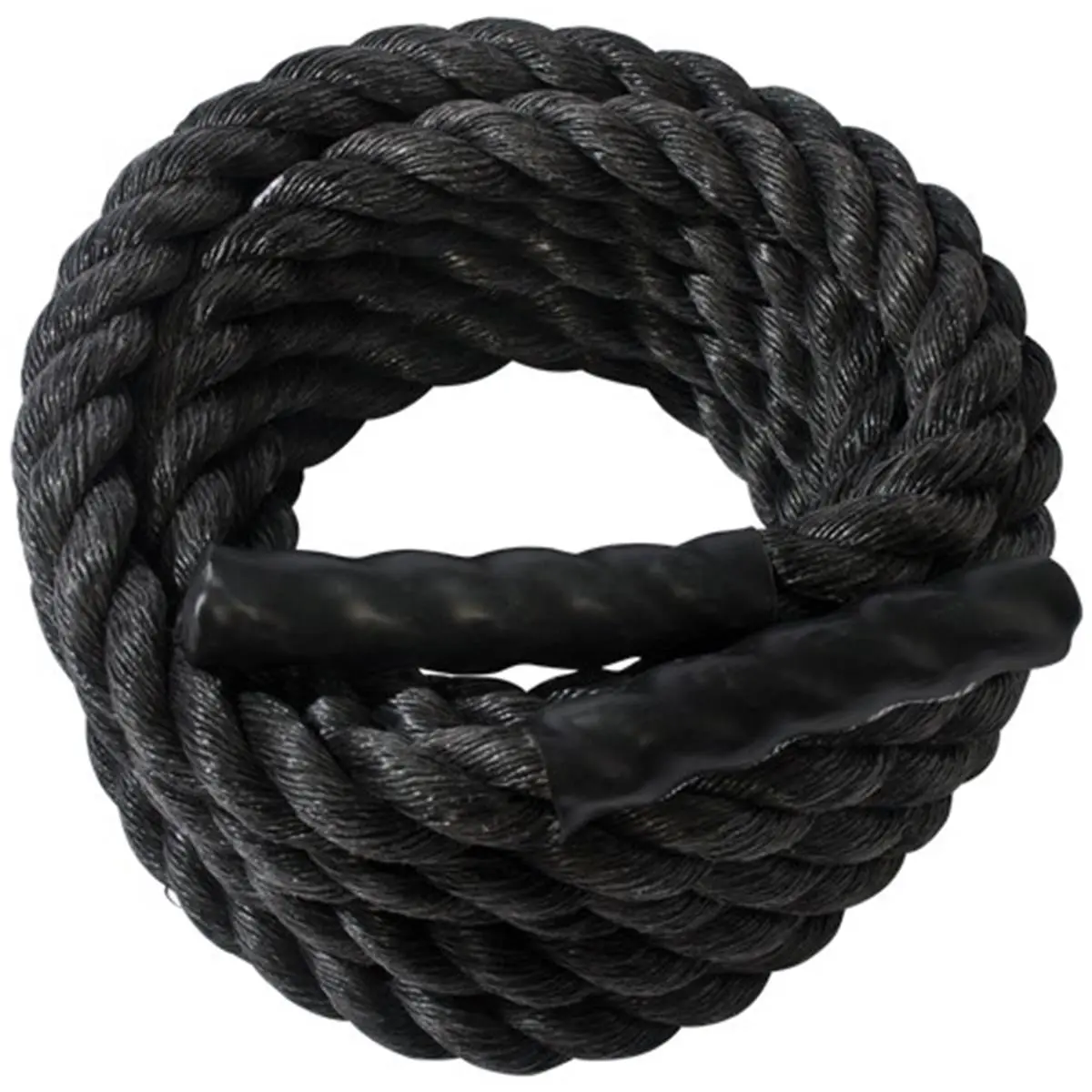 Battle Rope (16.16 lbs), 40 ft x 1.5 in Black Fitness Rope for Upperbody Workout, Core Conditioning & Grip Strength