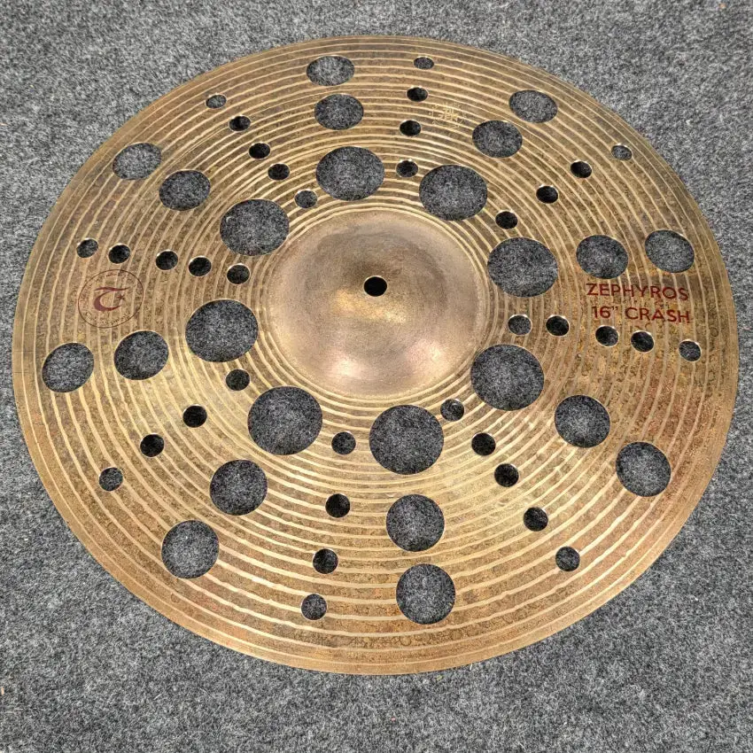 Used Turkish Zephyros Holey Crash Cymbal 16" - Very Good
