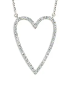 Sterling Silver Margit Pavé Heart Necklace