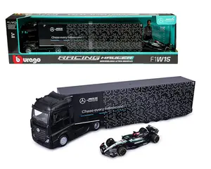 Bburago 1:43 AMG Petronas Mercedes-Benz Actros Gigaspace and F1W15 #63 George Russell