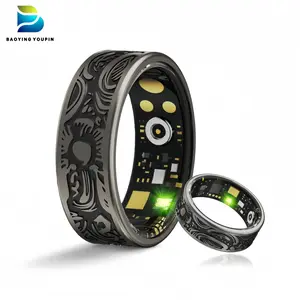Addictive Party Fun Hot TikTok Toy Cross-Border Multifunctional Smart Ring W9 Retro Design Heart Rate Blood Oxygen Sleep Monitoring Smart Ring