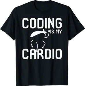 Coding Is My Cardio Funny Code Programming Software Engineer T-Shirt - Margaritahe Shop 96B08HJ317TG