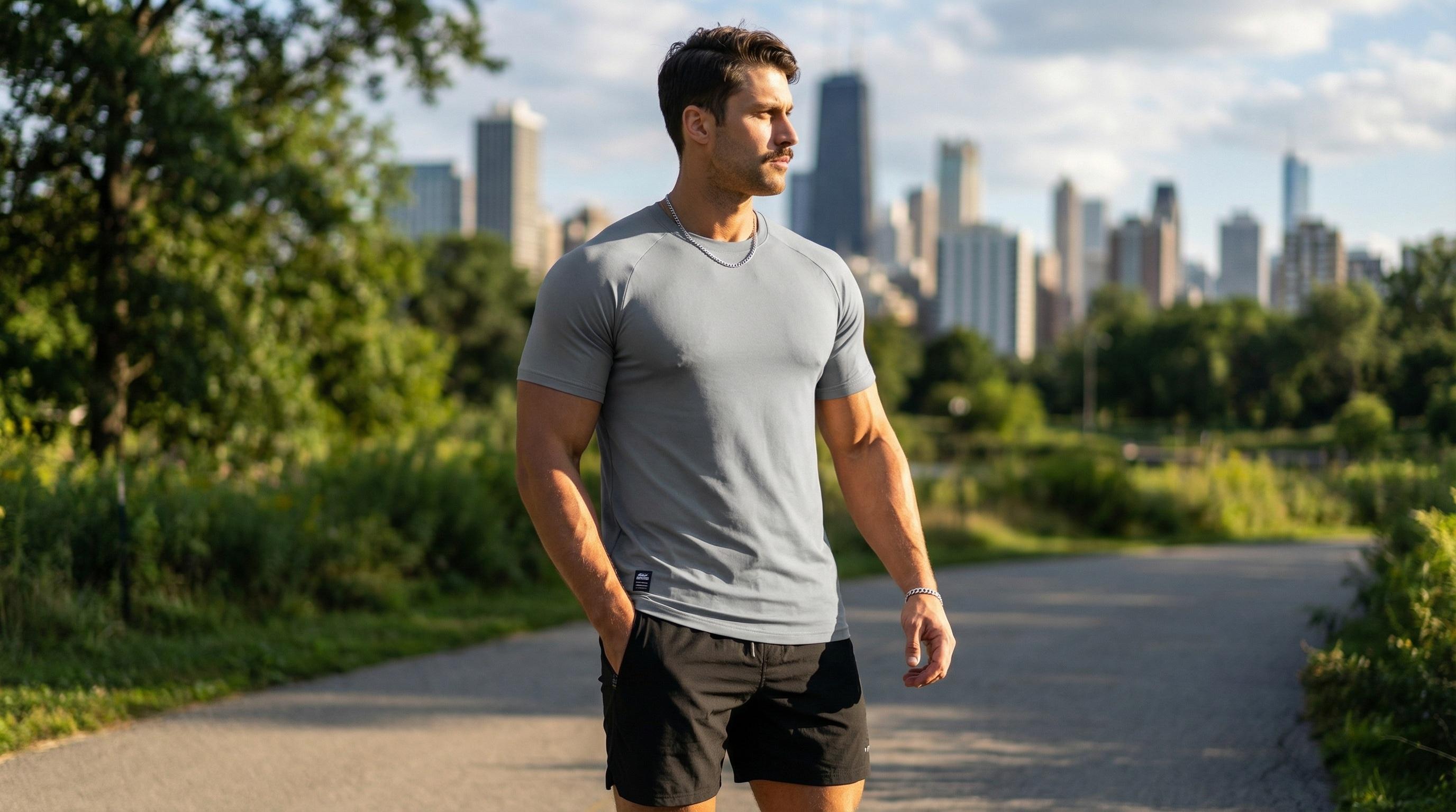 STREVATE Men's Raglan Sleeve Tee, Athletic Tapered Fit, Arm-Enhancing Sleeves, Menswear Wrinkle-Resistant Stretch Fabric Gym Workout T-Shirt Fitness Running Tops STREVATE Men's Raglan Sleeve Tee, Athletic Tapered Fit, Arm-Enhancing Sleeves, Menswear Wrinkle-Resistant Stretch Fabric Gym Workout T-Shirt Fitness Running Tops