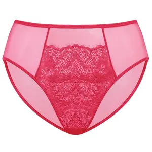 Live Only HSIA Crimson Passion Holiday Colors Mesh Lace Panty Women Underwear Mid-Rise Bikini High-Rise Brief