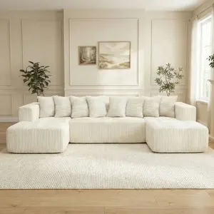 【3 Packages Shipping】132.2'' Convertible Chenille Couches Set Modular Sectional Cloud Couch for Living Room , No Assembly Compression Sofas, Comfy Floor Sofa with Memory Foam, Dark Gray