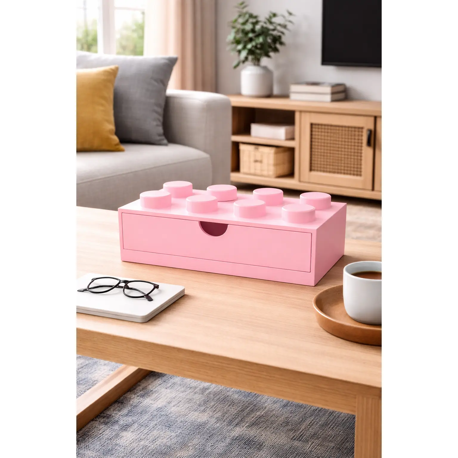 3D Printed Kids Stackable Storage Box (8x4x2.5 inches, 8 Studs) - Home Supplies Organizer for Desktop, Home, School Use by Children & Adults