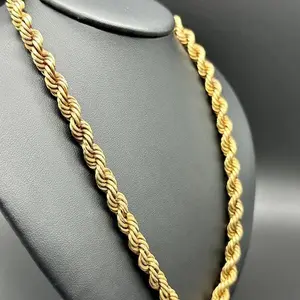 Rope Chain Necklace 10mm 24inch Gold Rope Material Colorful Charm Elegant Design for Everyday Wear