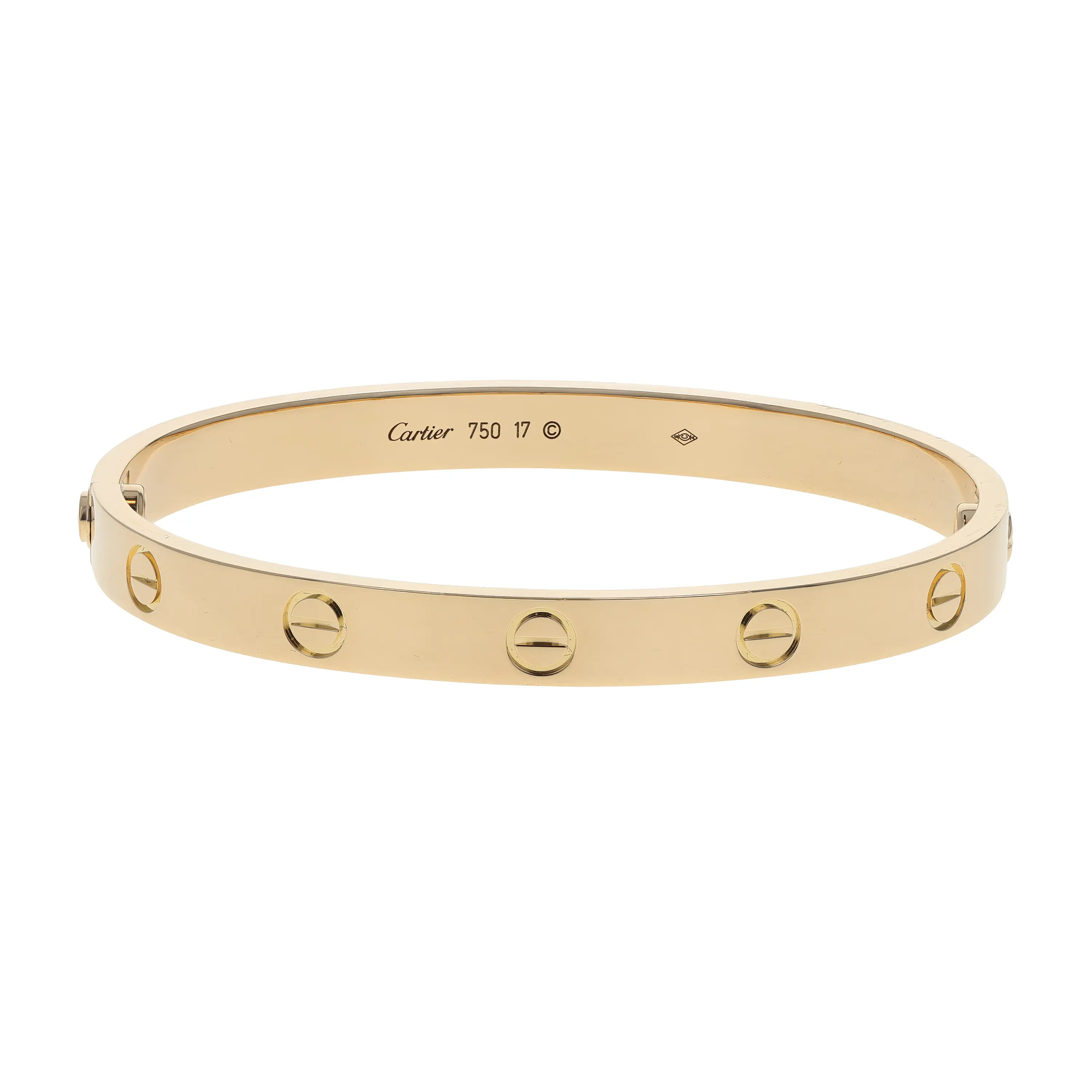 Pre-owned Cartier Love Bangle Bracelet Size 17
