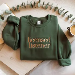 Licensed Listener Embroidered Sweatshirt, T-Shirt, Hoodie Counseling Mental Health Counselor Shirt, Therapy Shirt, Therapists Shirt, Gift For Womens
