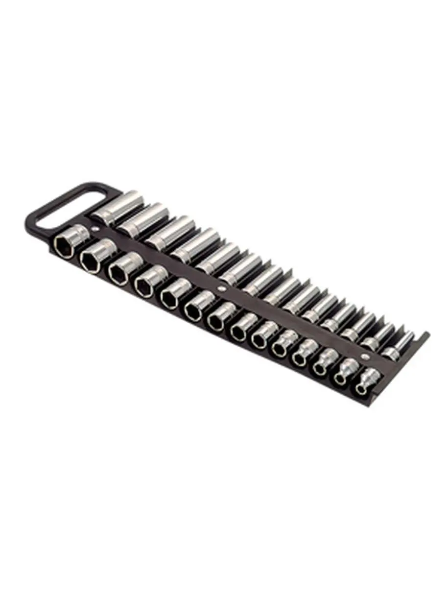 Lisle 40210 Magnetic Socket Holder - 0.375 Inch, 28pc, Black, for Organizing Sockets, Magnetic Socket Sockets