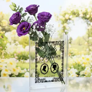 Pride and Prejudice Acrylic Book Vase, Literary Vase, Classic Novel Lover Gift, Bookish Home Decor, Readers Book Vase, Library Flower Vase