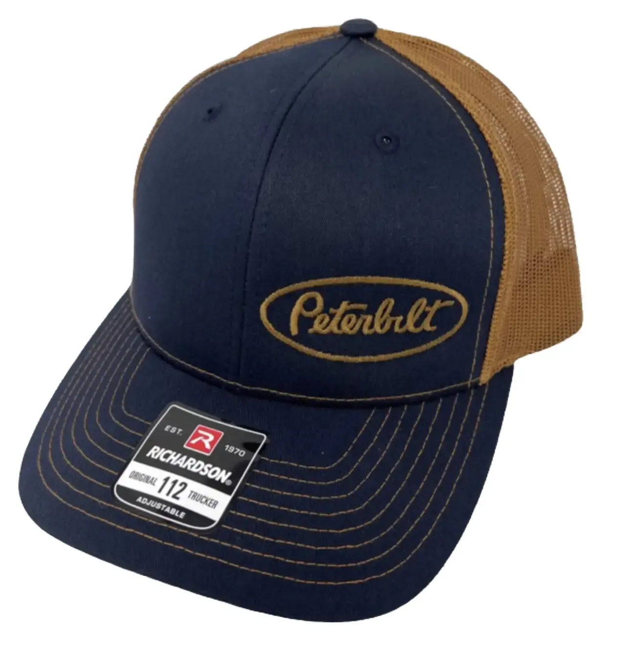 Peterbilt Trucker Hat (Navy & Carmel) Richardson 112 Trucker Hat