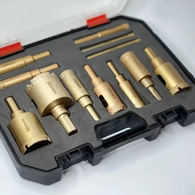 Diamond Drill Bit Set]12-Piece Diamond Drill Bit Hole Saw Kit for Ceramic, Glass, and Tile Cutting - Perfect for Drilling Porcelain, Marble, Granite, and Gypsum - Includes Sizes from 0.24 Inch to 1.38 Inch (6mm to 35mm) bit formarble