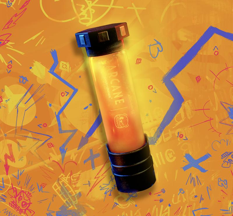 Boba Bear X Arcane Season 2 Shimmer Vial with LED Light, Clear Glass