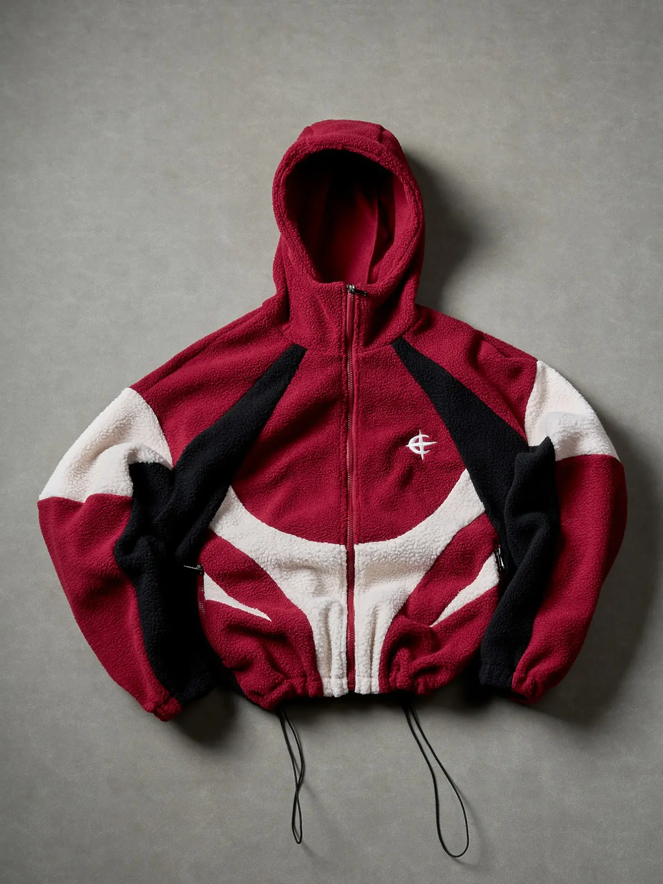 Men's Colorblock Fleece Varsity Hoodie, American Vintage Y2K Street Style Casual Zipper Pullover, Fall Winter Loose Fit Warm Long Sleeve Jacket, Hooded Fleece Sweatshirt
