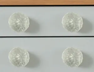 HomeRoots 635791 White Frosted Glass Faceted Globe Drawer Pull Knobs - Set of 6
