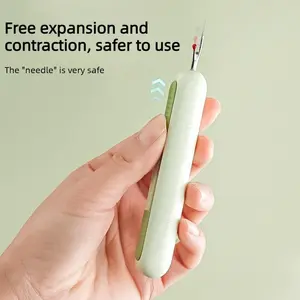 Handcrafted Needle Threader for Elderly - 2-in-1 Threading Guide & Unpicker with Safe Needle for Household Sewing Tasks