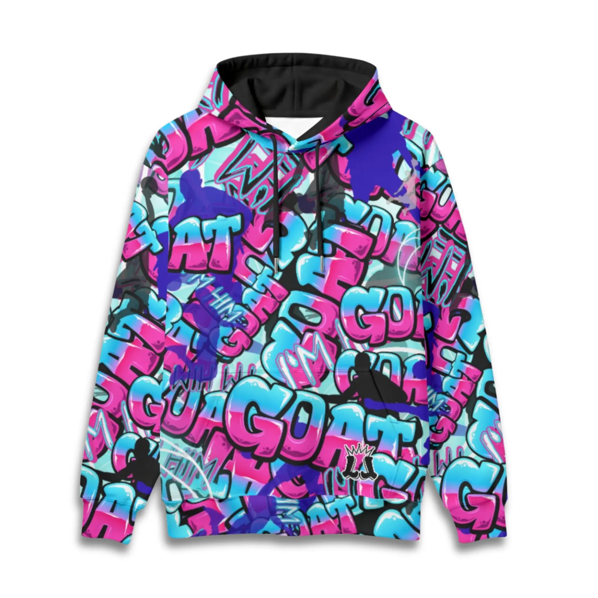 Adult Unisex Fleece Lined Hoodie - GOAT Basketball Design, Fur, Longsleeves, Tops, Pullover Hoodie, Regular Fit, Goat Logo