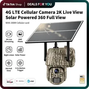 [DEALS FOR YOU] Solar LTE Outdoor Security Camera Trail Camera with Phone Alerts – 2.7K HD Live Video 360 °   View,No WiFi, Remote APP Controlled,WaterProof, Ai Motion Sensor, Night Vision,2 Way Talk - Camouflage