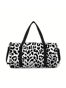 Leopard print spot pattern printed large-capacity travel duffle bag, Weekender Bag, portable handheld storage bag