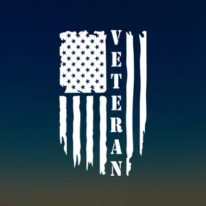 Veteran American Flag vinyl decal, car decal, window vinyl decal, Army veteran decal