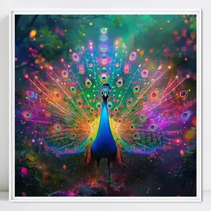 Peacock Pattern DIY Diamond Arts Colorful Painting Kit without Frame, DIY 5D Diamond Arts Colorful Painting for Home Bedroom Wall Decor Diamond Painting Kits