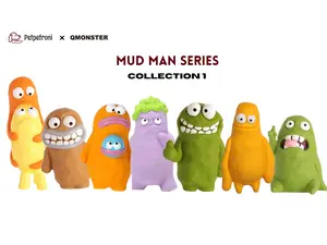 PetpetronixQmonster Mud Man Series Blind Box ，Squeaky Chew Toys For Dogs