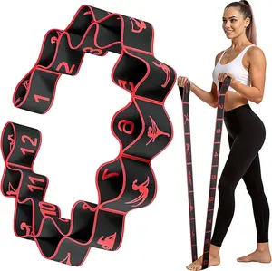 Number resistance band - Professional Home Pilates Reformer Alternative: Adjustable 12-Loop Strap for Precise Stretching, Physical Therapy & Progress Tracking. Premium Elastic Band for Muscle Strength & Flexibility Training.