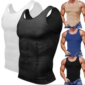 Mens Body Shaper Vest Compression Shirt Sleeveless Menswear Chest Compression Muscle Tank Undershirt Men's Athletic Compression Shirts Thermal Tank Top Men Shapewear