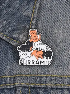 Cute Healing Pin Set, Multicolor Cat Stackable Design, Cute Elements, Snoring Sound Theme Decorative Pins, Ideal for Young Adults' Daily Use