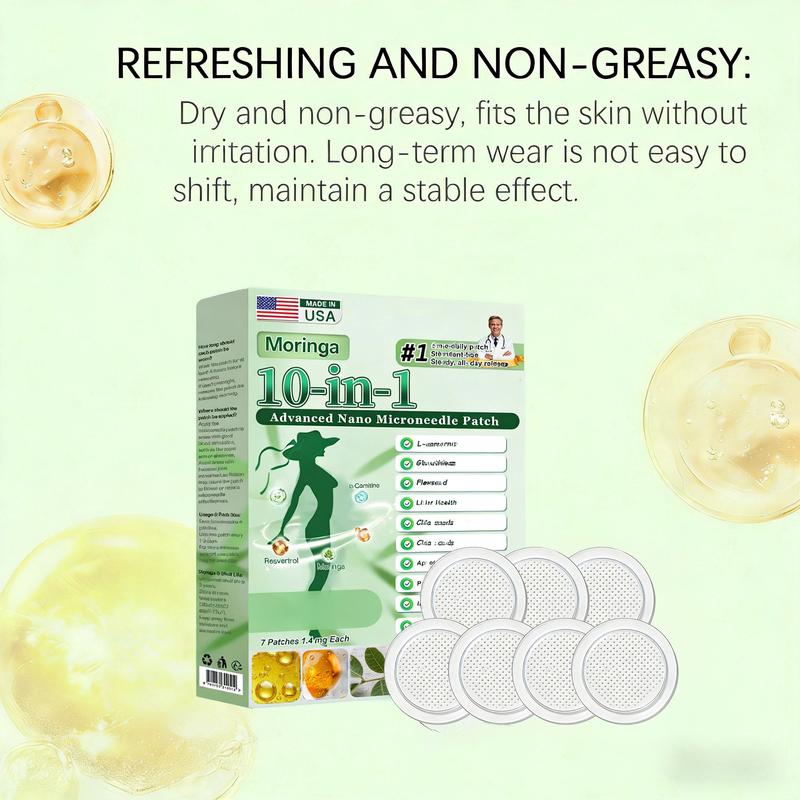 Moringa 10-In-1 Advanced Nano MicrodartsPatch 10-In-1 Firms Skin Natural Ingredients Suitable for All Skin Type