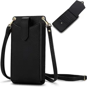 Small Crossbody Cell Phone Purse for Women Vegan Leather Crossbody Phone Bag with RFID Card Slots Adjustable Strap