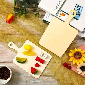 Mini DIY Wooden Cutting Board with Handle, Valentine's Day Wooden Cutting Board, Small Rural Christmas Kitchen Decor Board